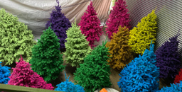 ARBOLES DE NAVIDAD CON NIEVE DE COLOR